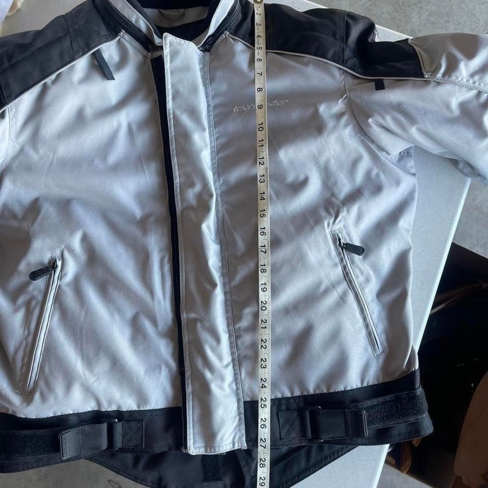 Mens Tour Master Flex Gray Padded Motorcycle Racing‎ Biker Jacket XL - Picture 7 of 7